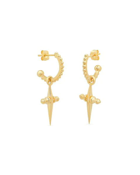 Luv AJ Mini Cross Half Hoops