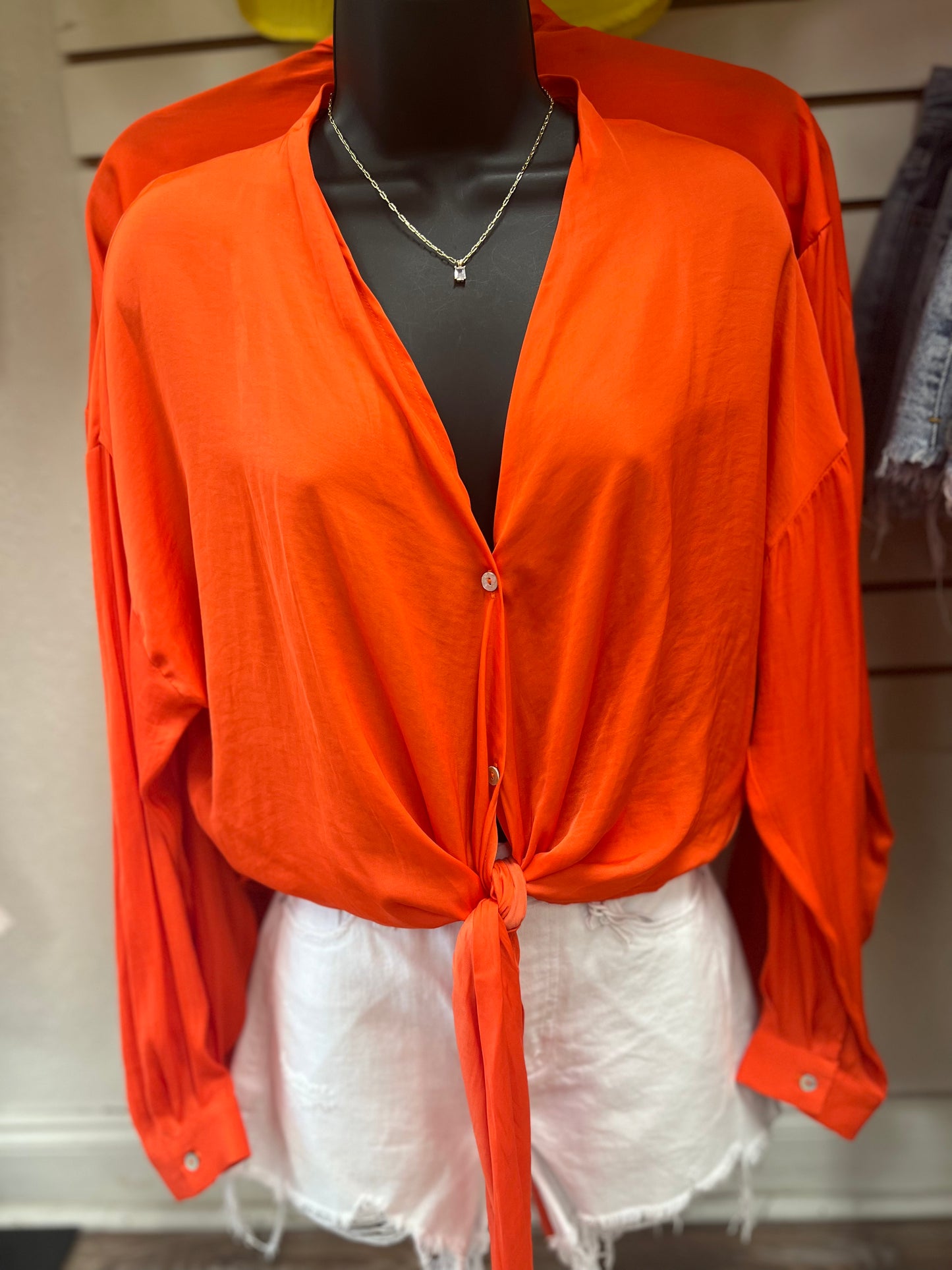 Lucy Paris Gloria Orange Tie Top