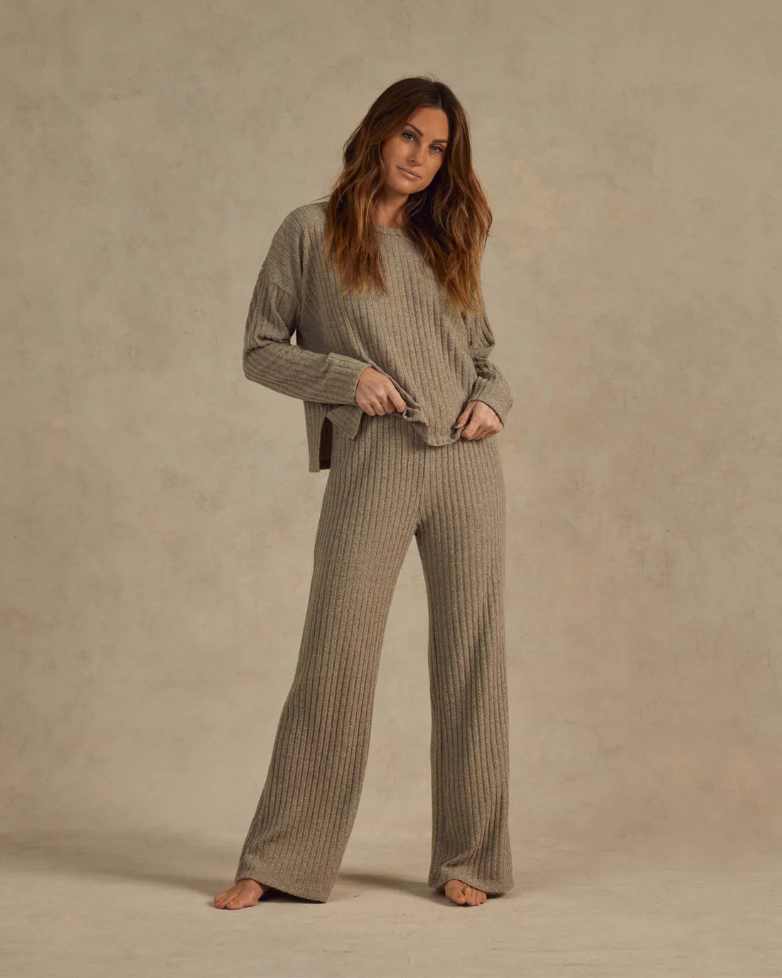 Rylee and Cru Heathered Cozy Rib Knit Set