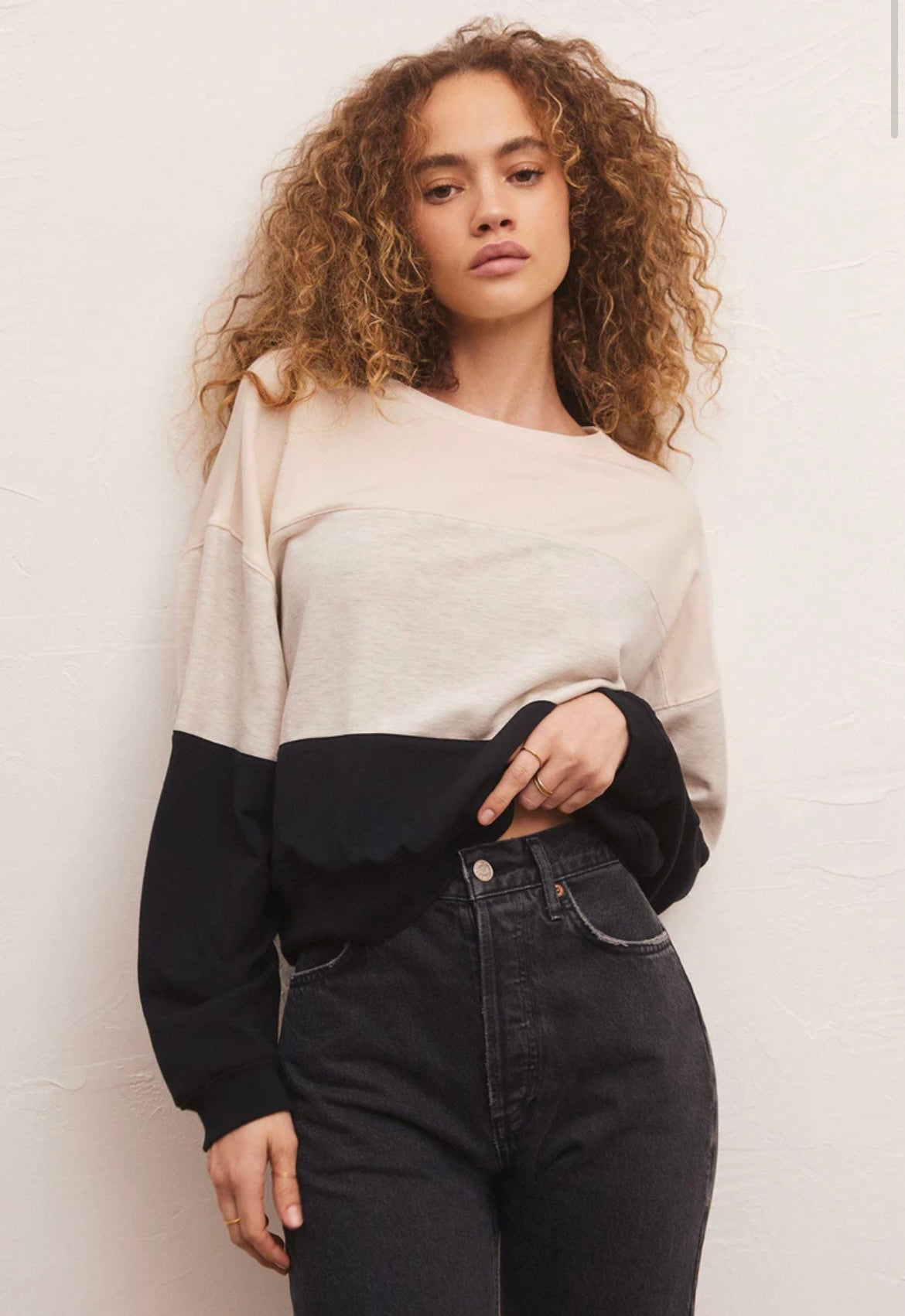 Z Supply COLOR BLOCK MODAL SWEATSHIRT