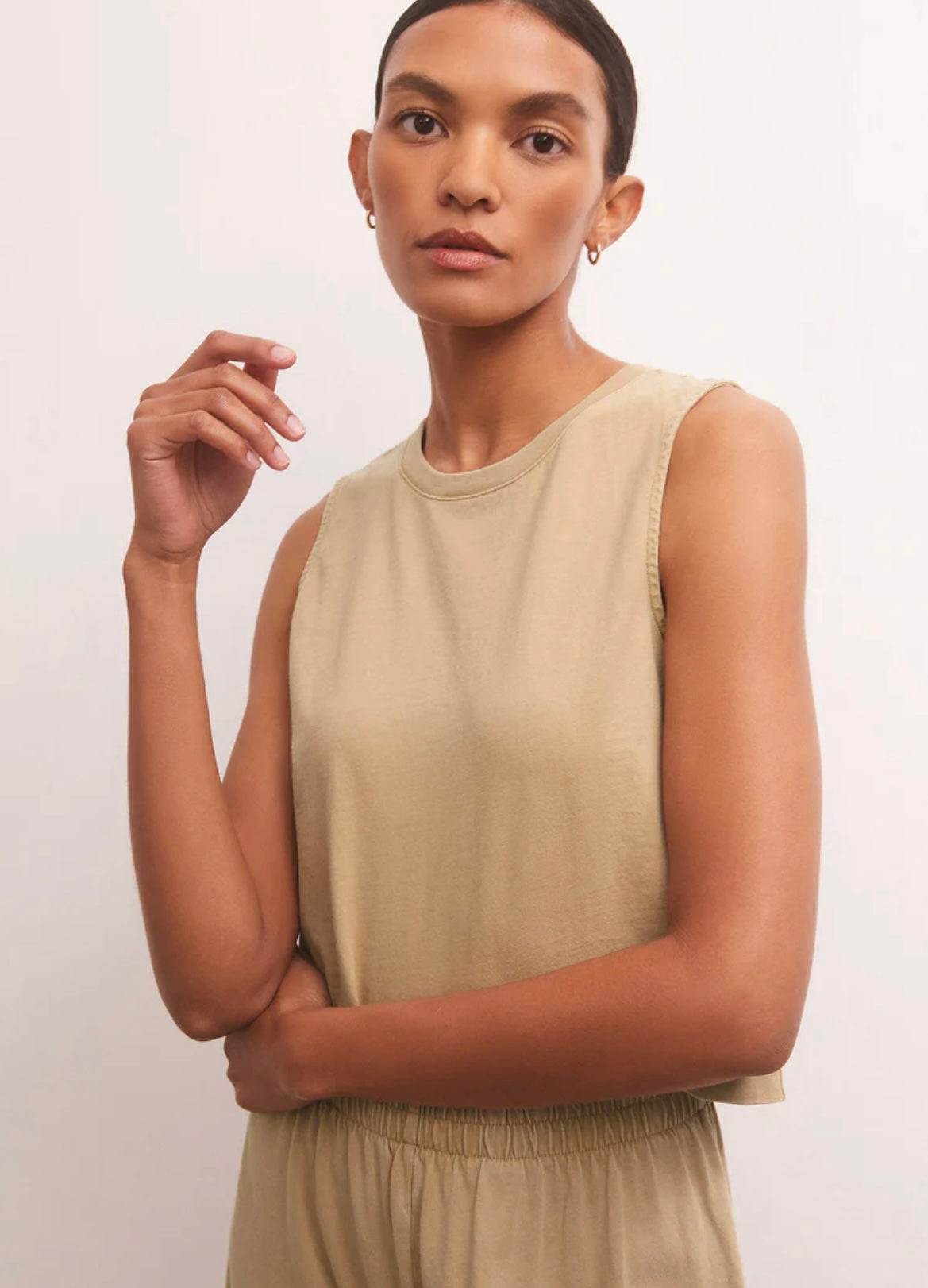 Z Supply Sloane Jersey Muscle Tank Rattan