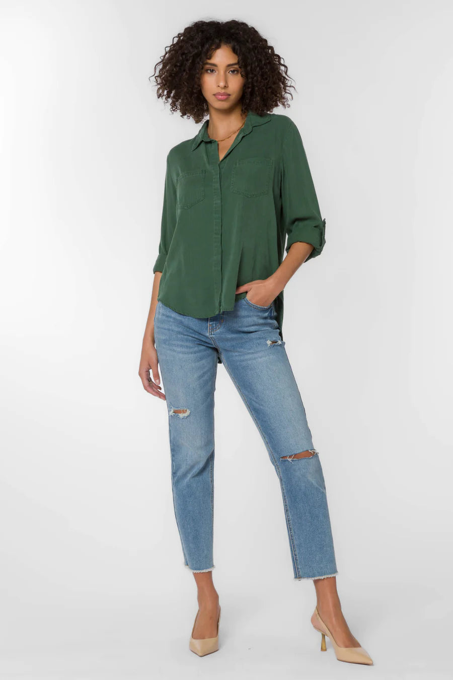 Velvet Heart RILEY DARK GREEN SHIRT