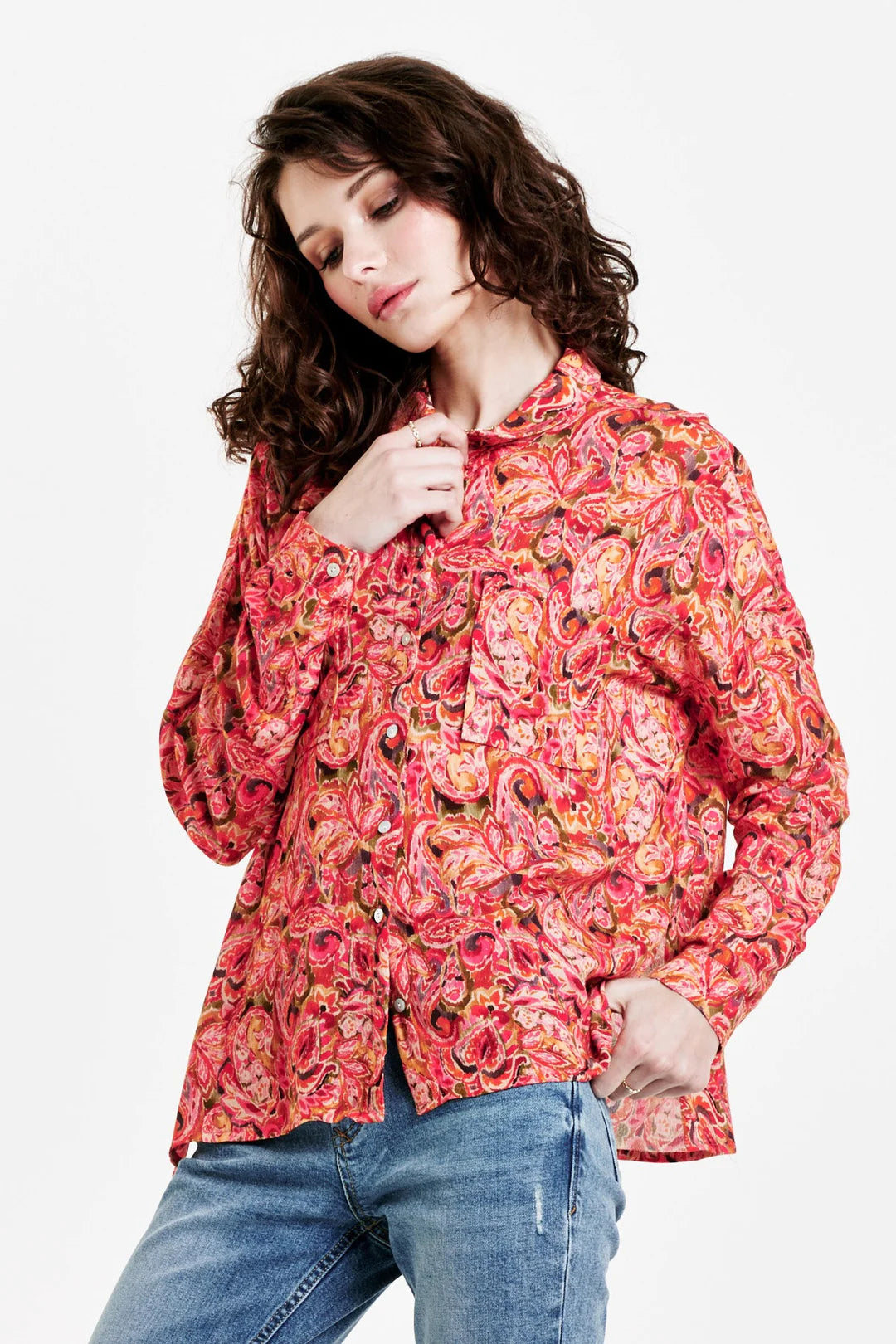 Dear John ARIANNA FRONT TIE SHIRT AUTUMN PAISLEY