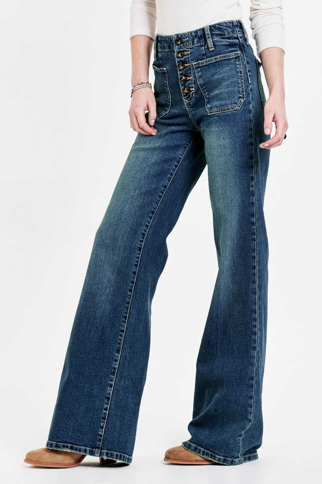 Dear John JAMES SUPER HIGH RISE WIDE LEG JEANS CATALINA