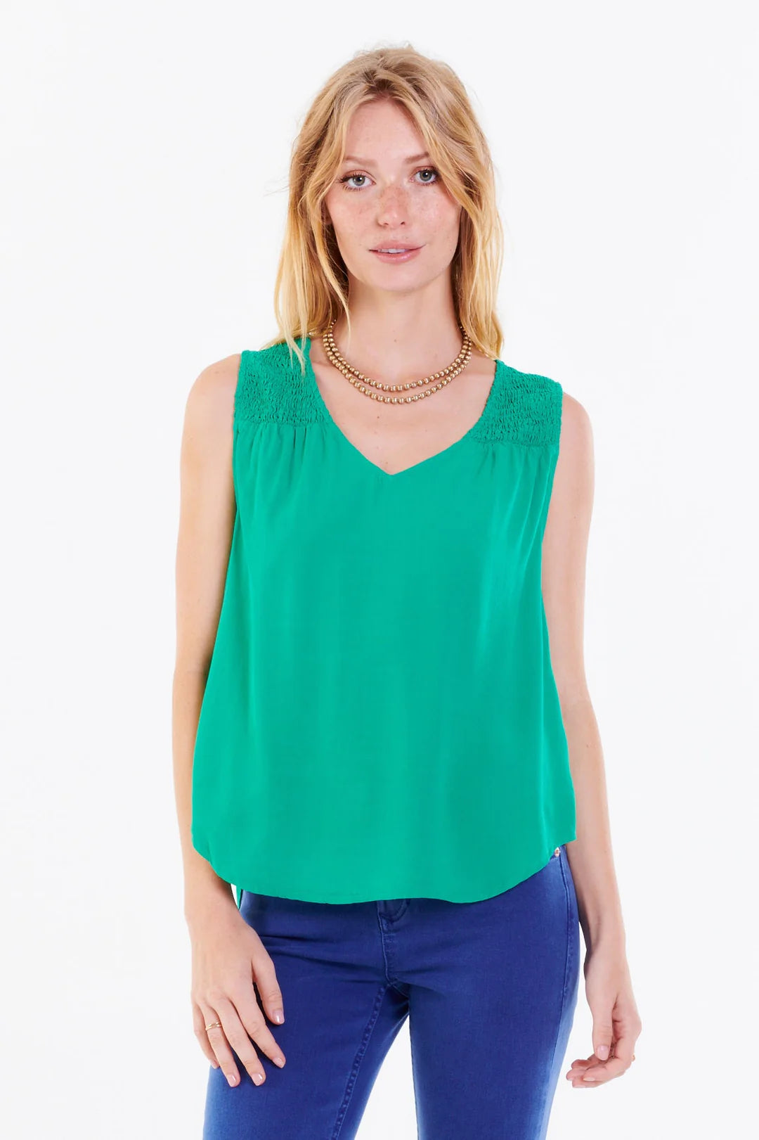 Dear John PAIGE RUCHED DETAIL TANK VIVID GREEN