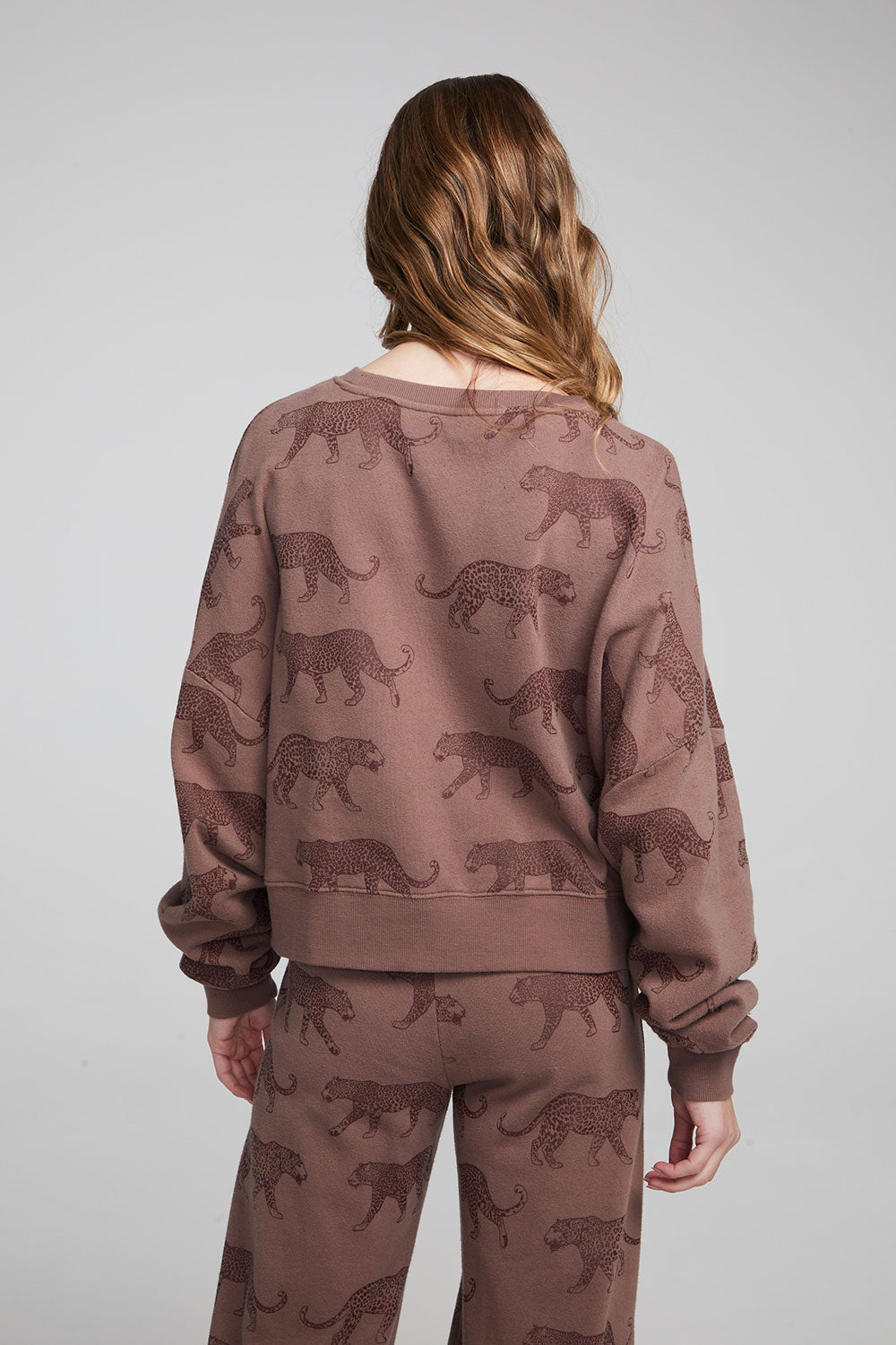 Chaser Allover Leopards Fleece Pullover