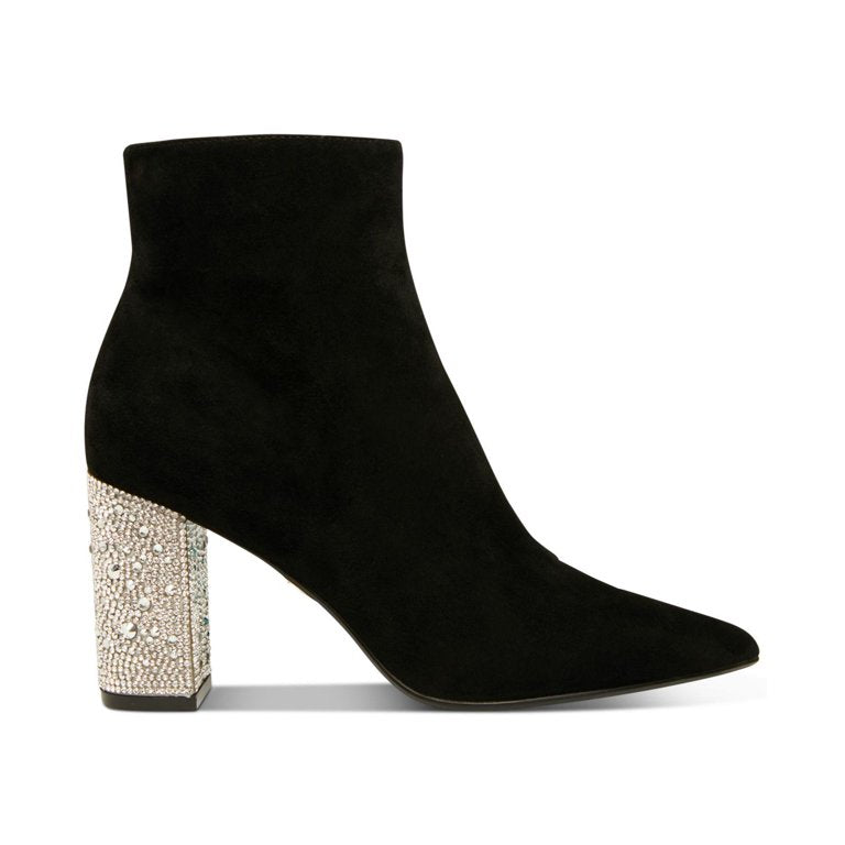 Betsey Johnson Black Suede Rhinestone Bootie