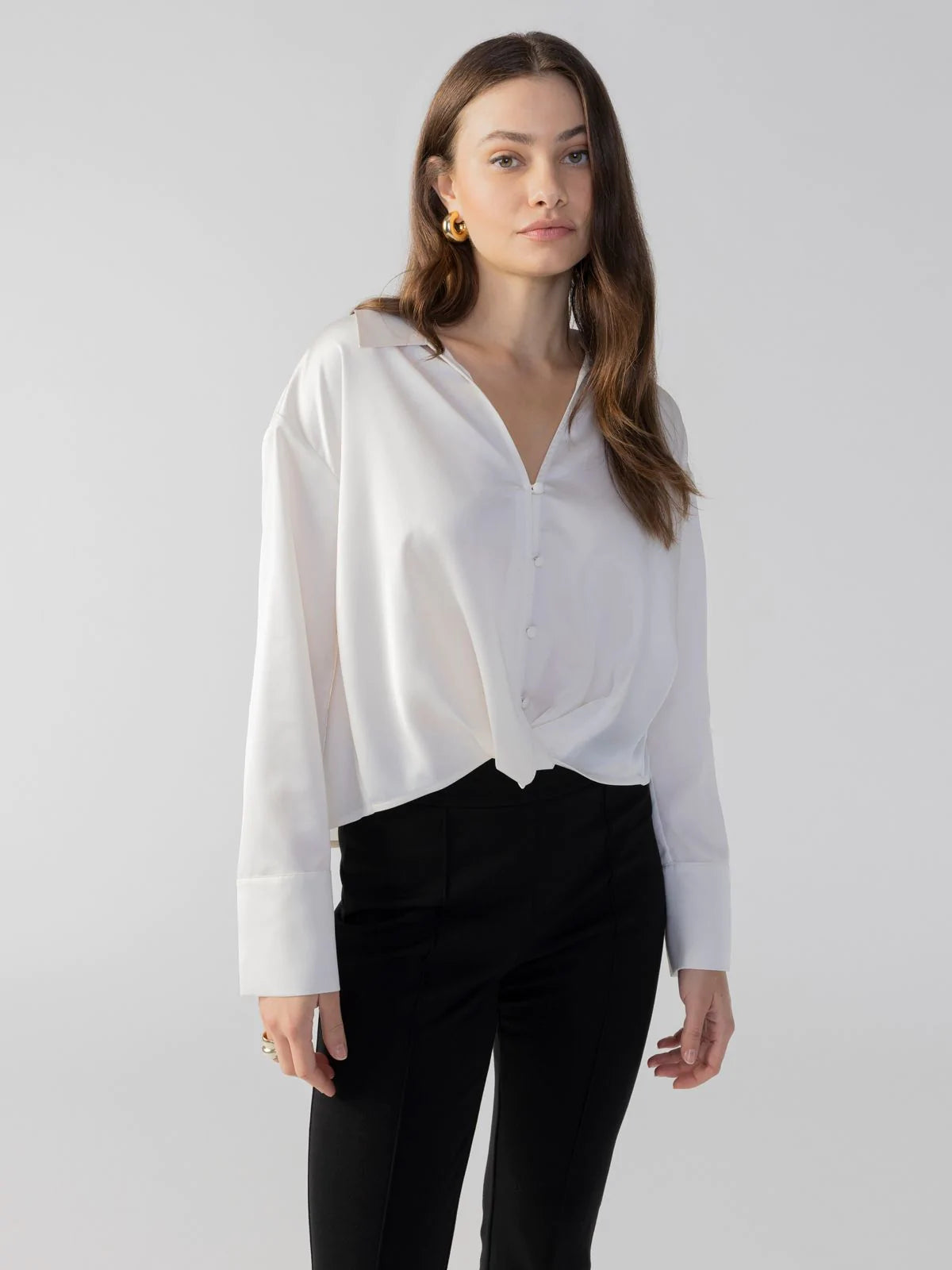 Sanctuary Twist Detail Blouse Winter White