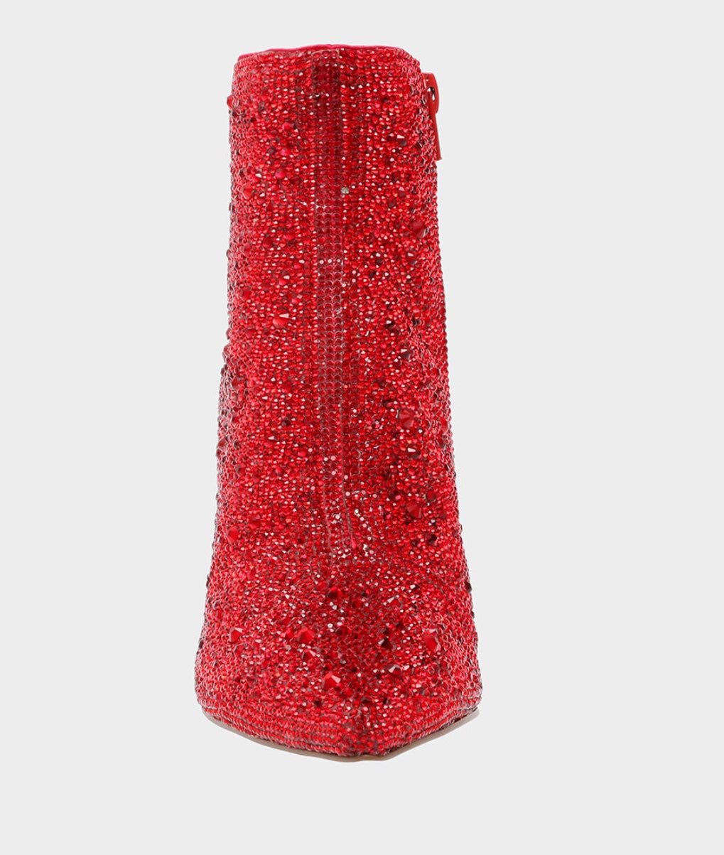 Betsey Johnson Red Rhinestone Bootie