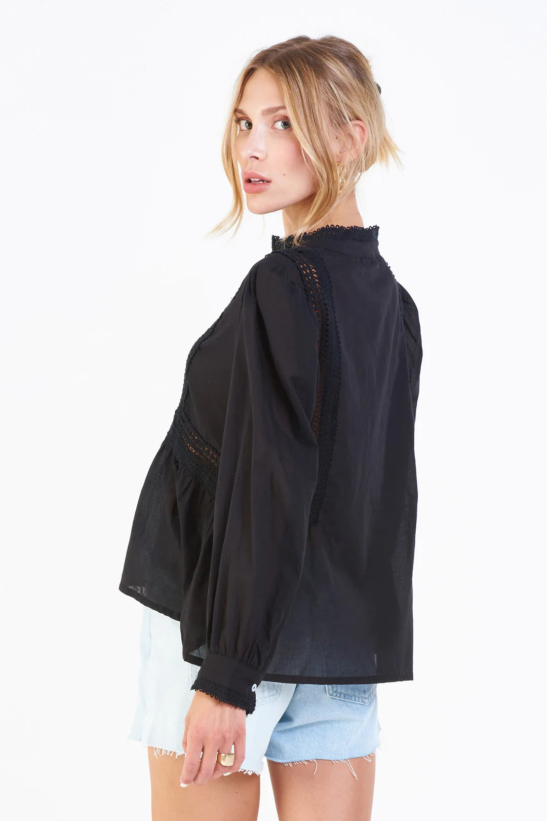 Dear John ALEXIS FRONT SLIT TOP BLACK