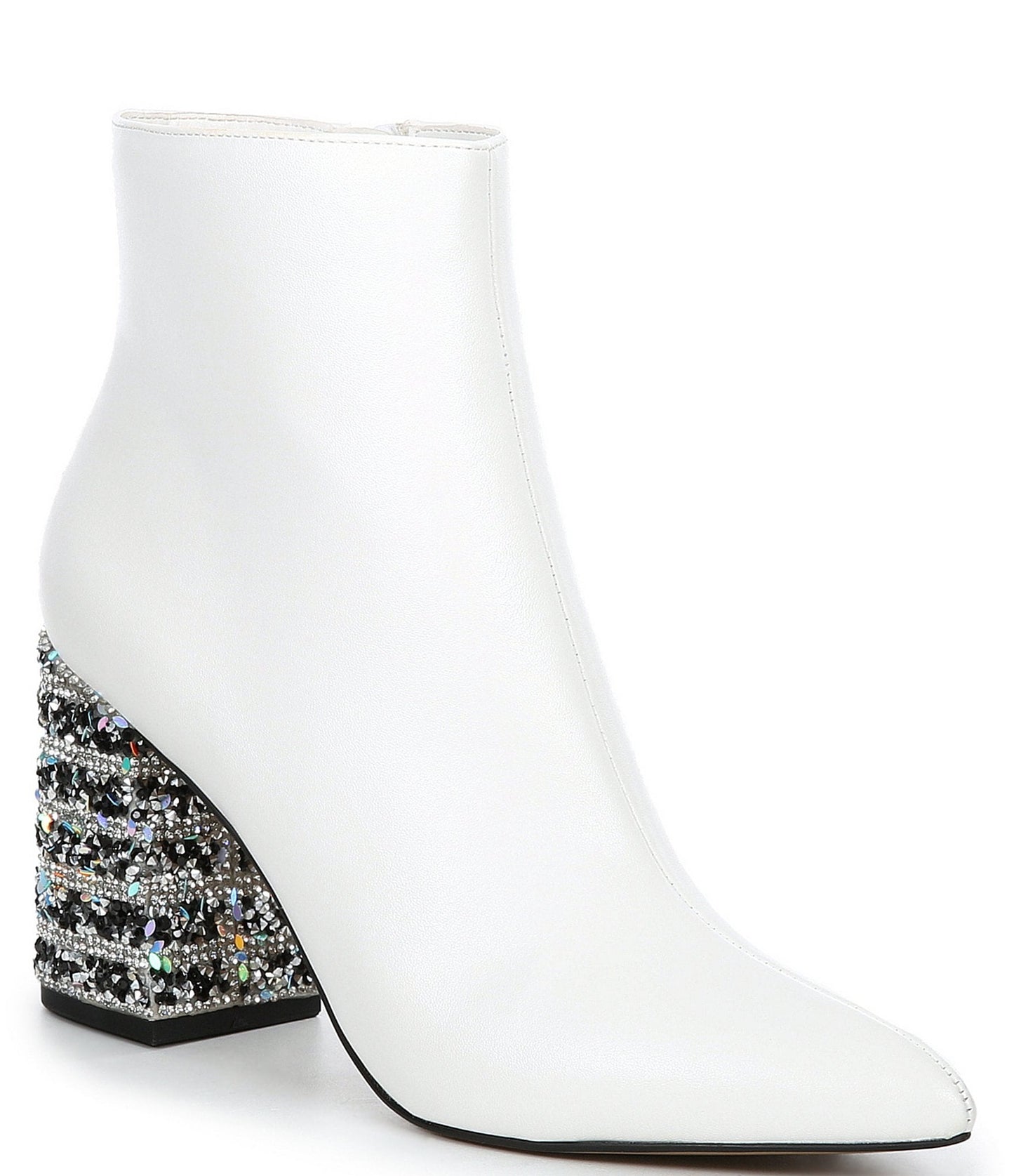 Betsey Johnson White Multi Rhinestone Bootie
