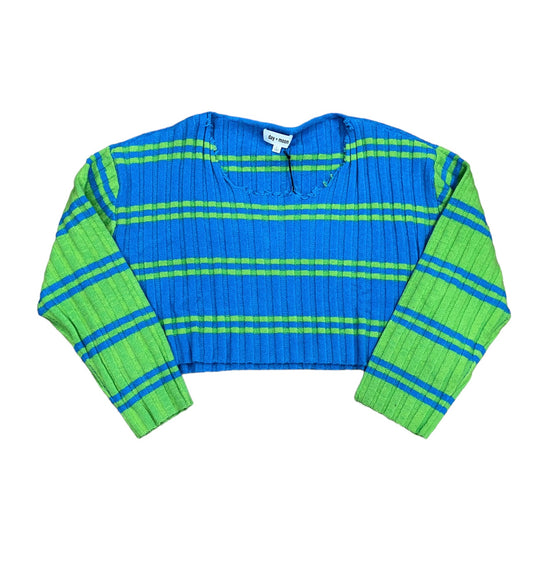 Blue/Green Color Striped Sweater