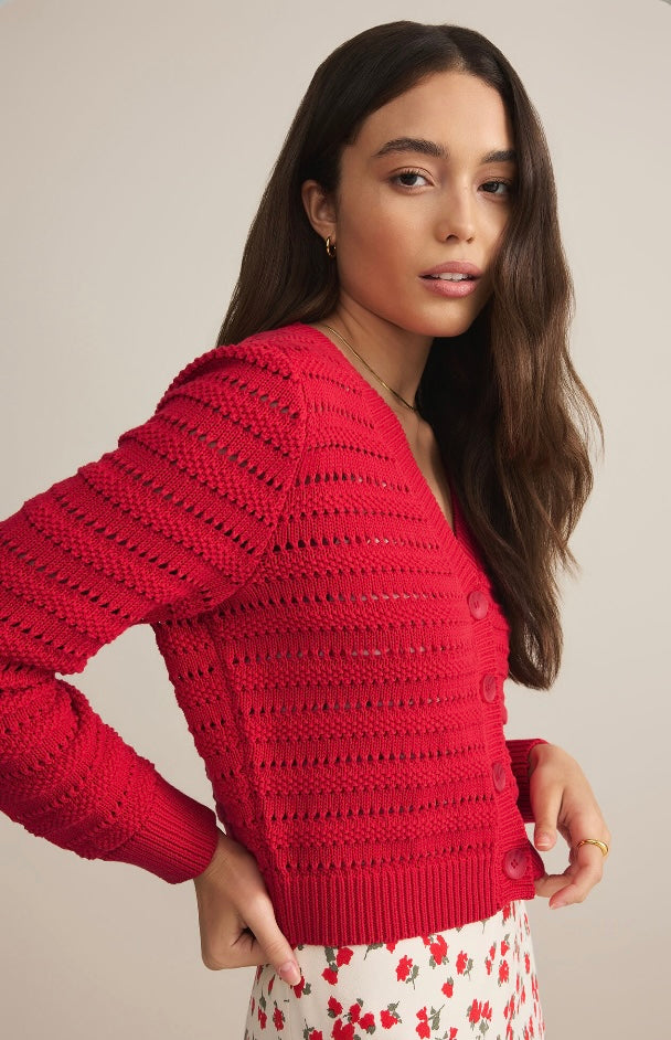 Romance Cardigan in Cherry