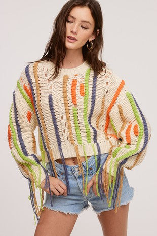 Ivory Multi Sweater