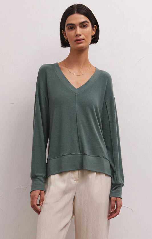 WILDER CLOUD V-NECK LS IVY