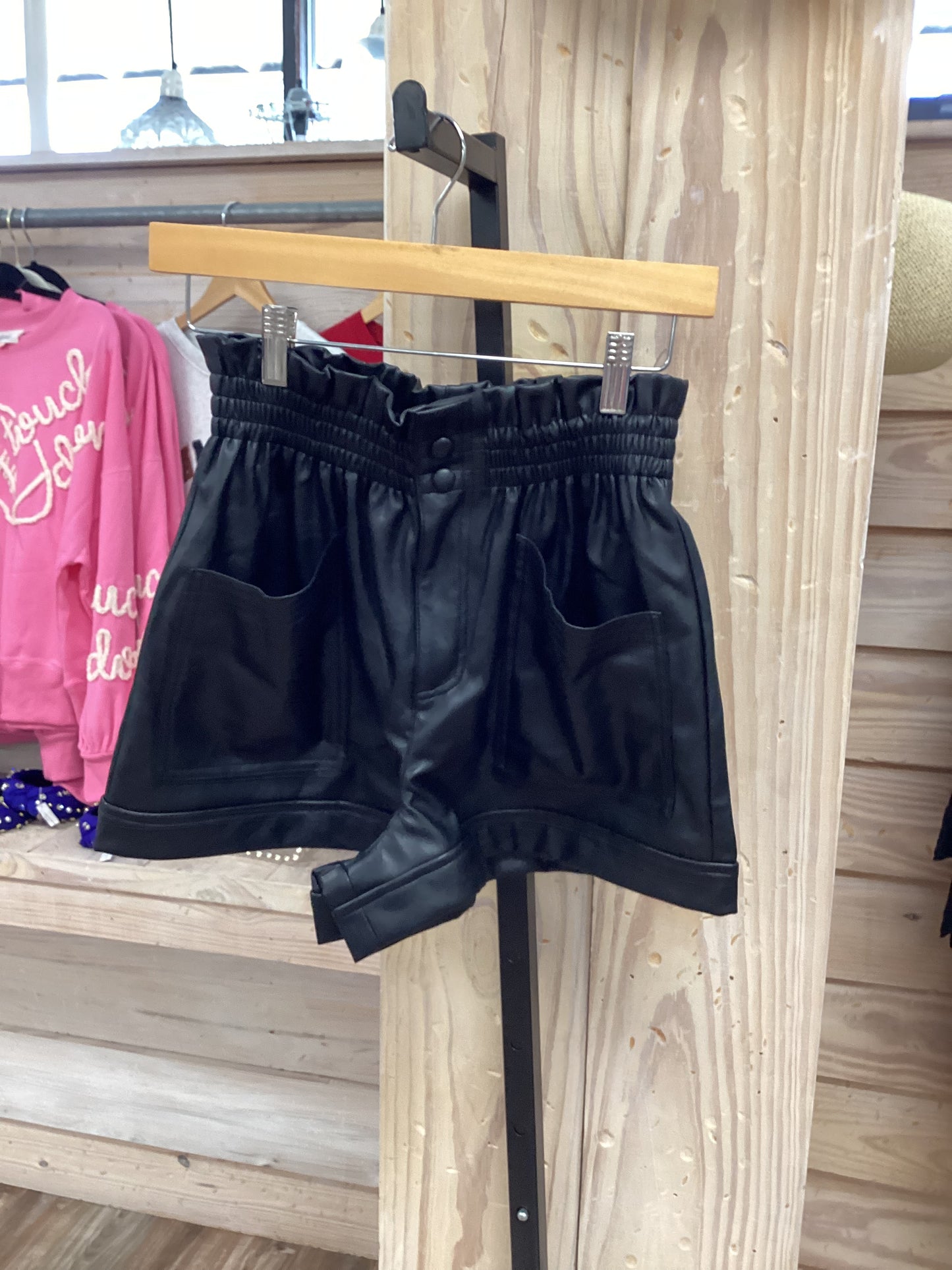 Black Leather Short