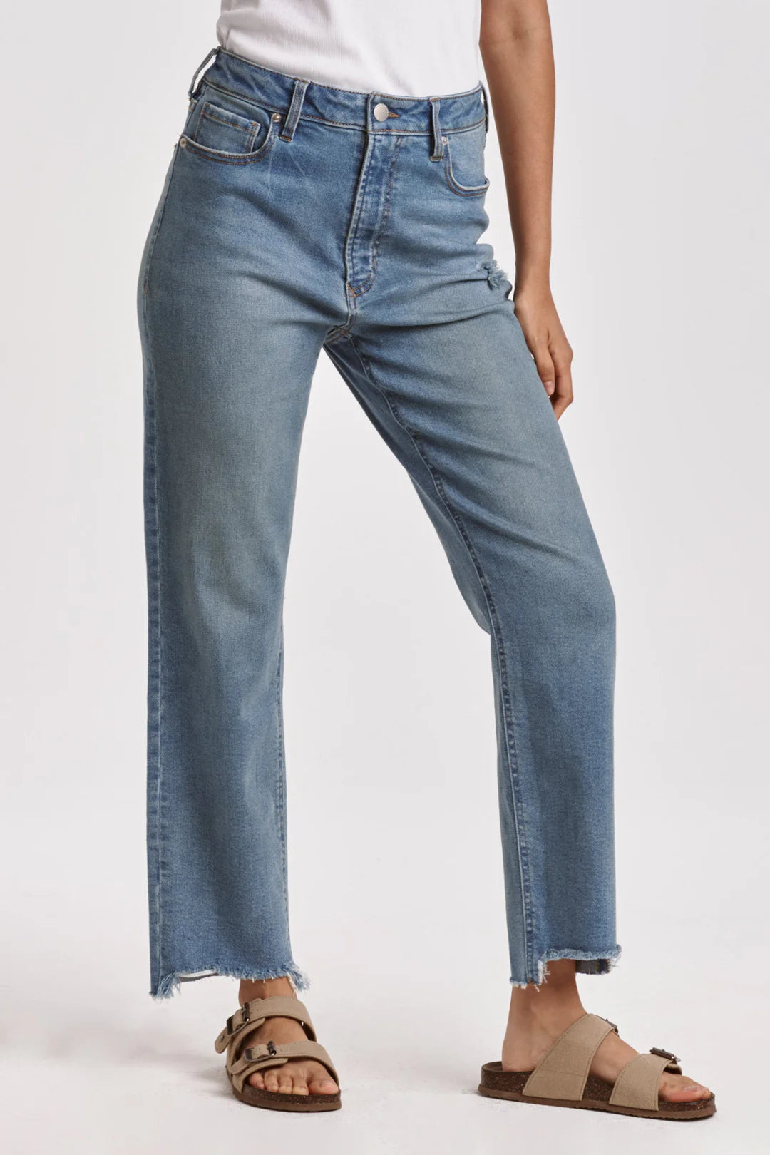 Jody High Rise Cropped Straight Jeans Folly Beach