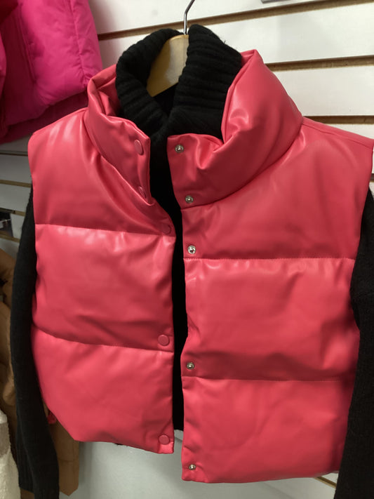 Pink Leather Vest