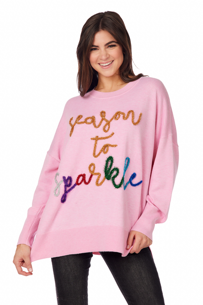 Holiday Sparkle Pink Sweater