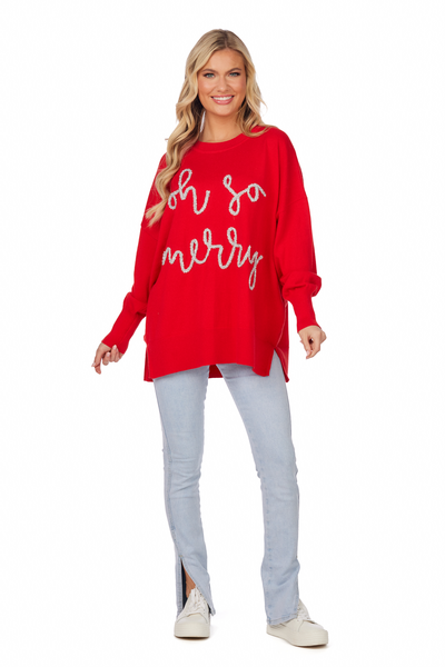 Holiday Sparkle Red Sweater