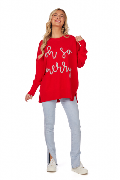 Holiday Sparkle Red Sweater