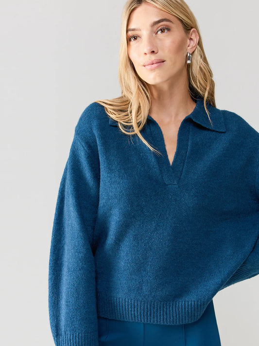 Sanctuary Johnny Collared sweater blue jewel