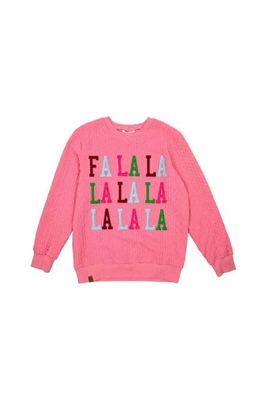 Simply Southern FaLaLa Crew Neck Sweatshirt Pink