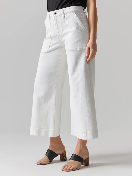 Standard Rise Pant Chalk- Cullote Crop