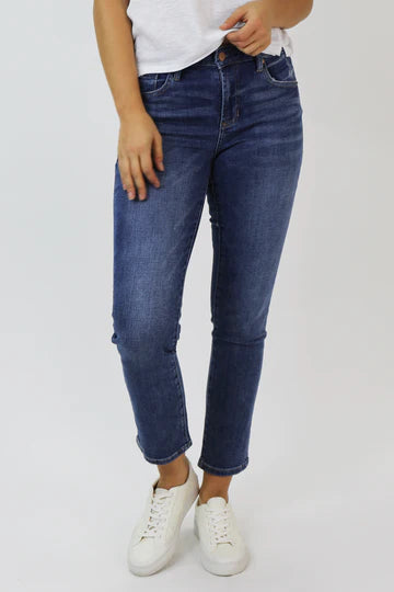 Blaire High Ankle Straight Jeans- South Bay