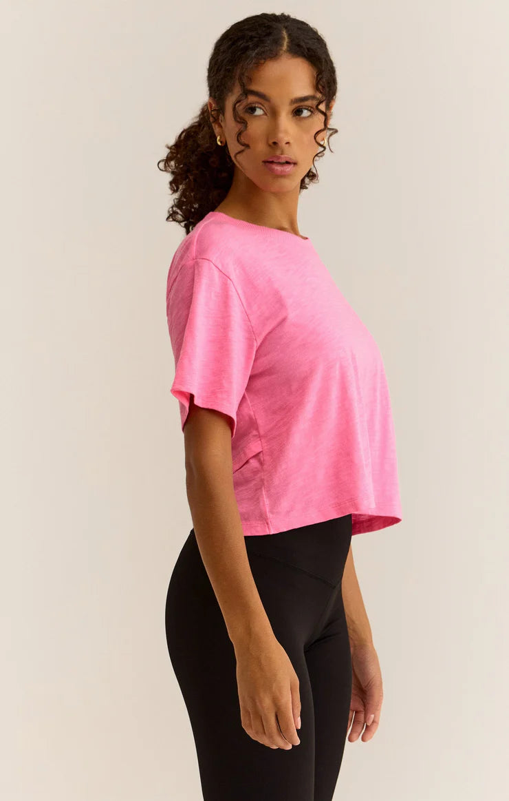 Feel The Breeze Tee - Neon Pink