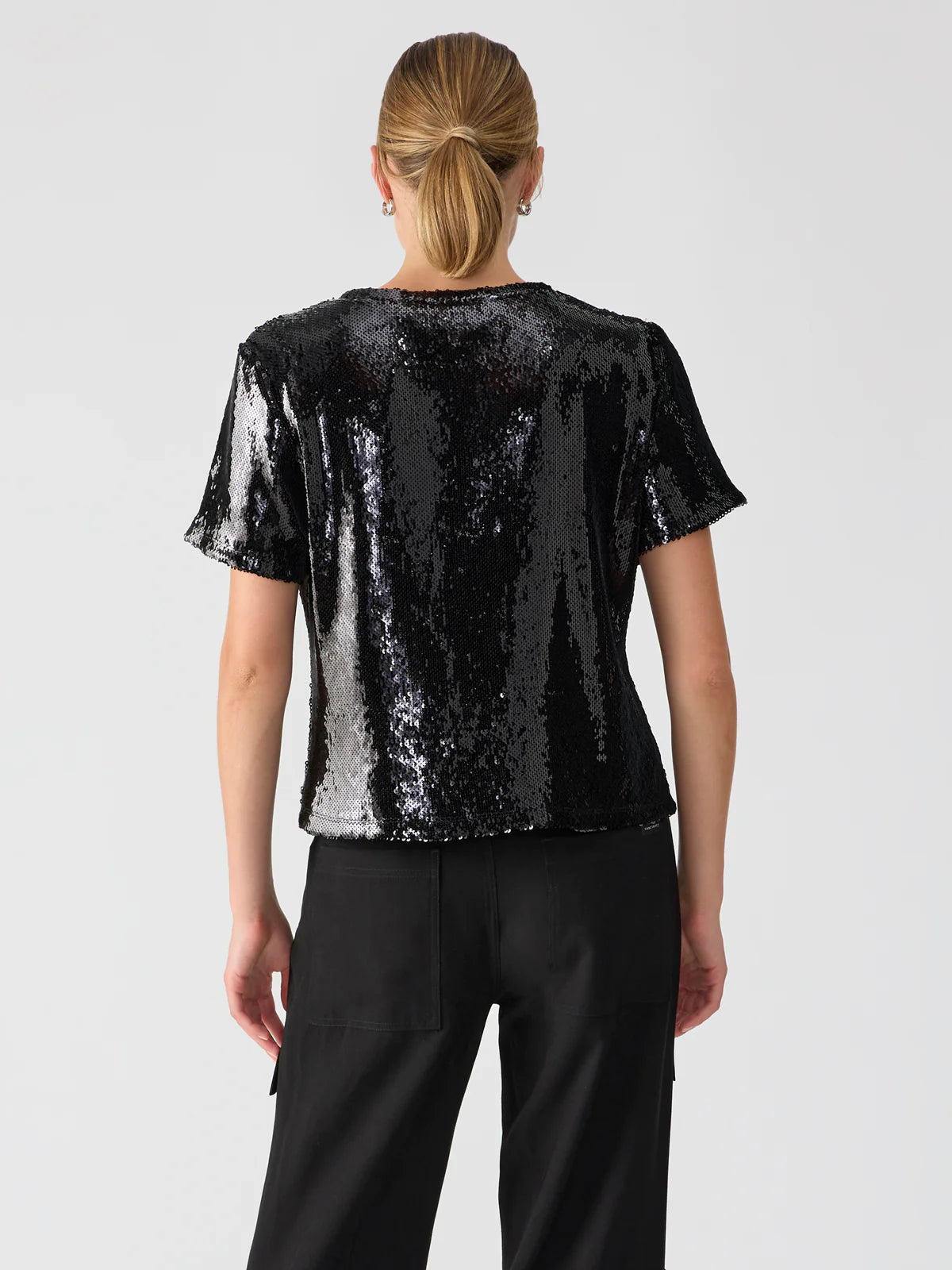 The Perfect Sequin Tee Black