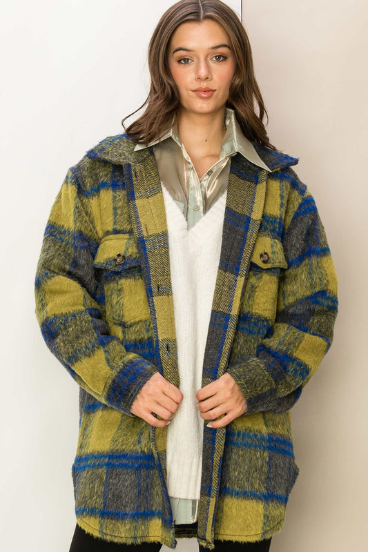 Hyfve Blue/Green Mohair Shacket