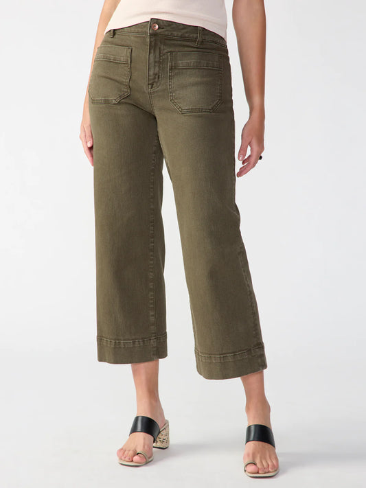 Sanctuary The Marine Standard Rise Crop Trouser Pant Fatigue