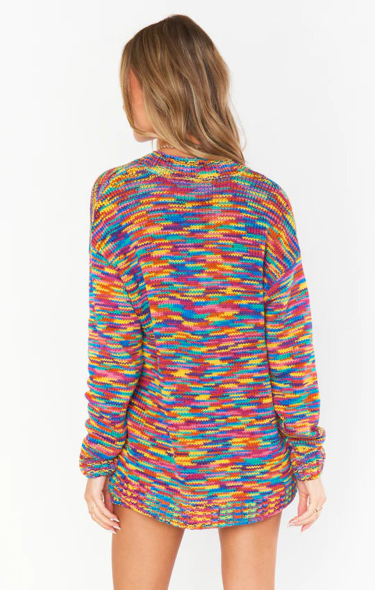 Show Me Your Mumu Gilligan Sweater Colorful Space Dye Knit