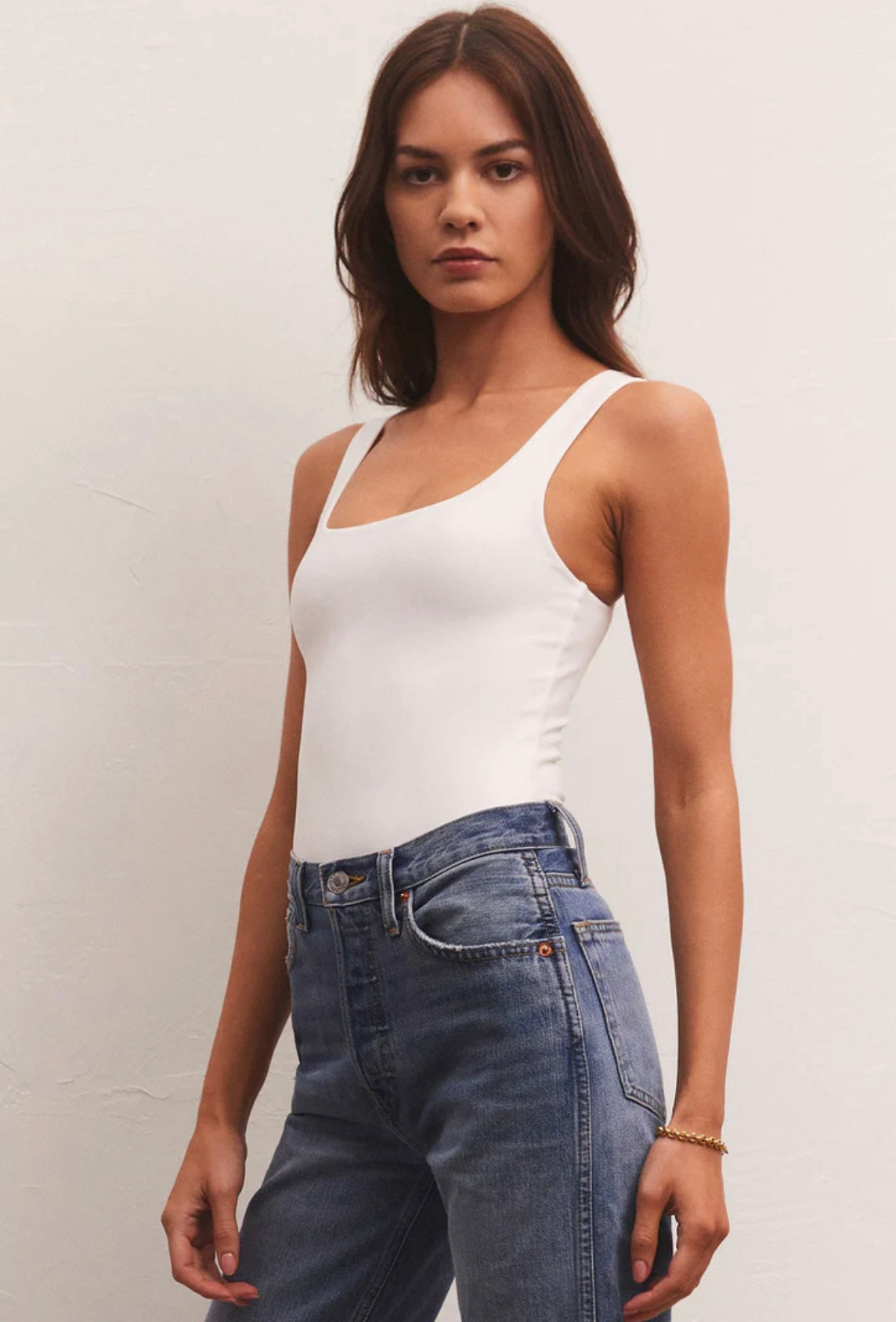 Z Supply ALANA SO SMOOTH TANK WHITE BODYSUIT