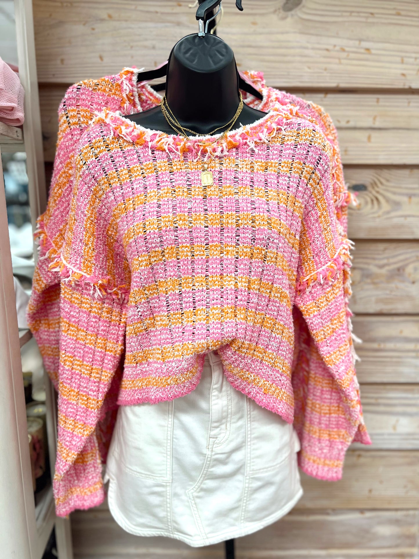 Pink Multi Color Summer Sweater