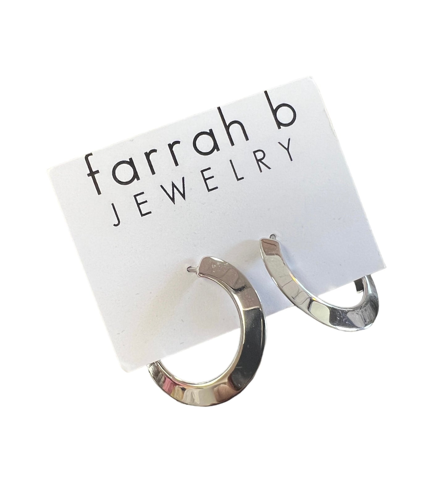 Farrah B Endless Silver Hoop Earrings