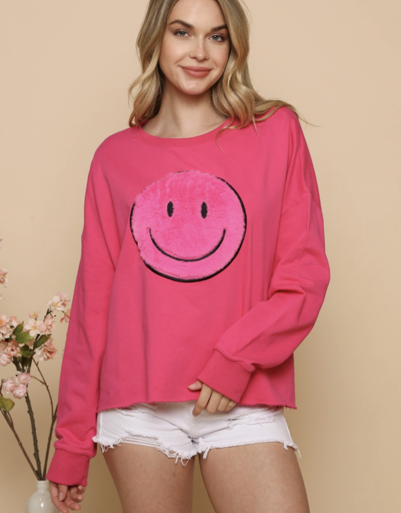 Peach Love Pink Smiley Patch