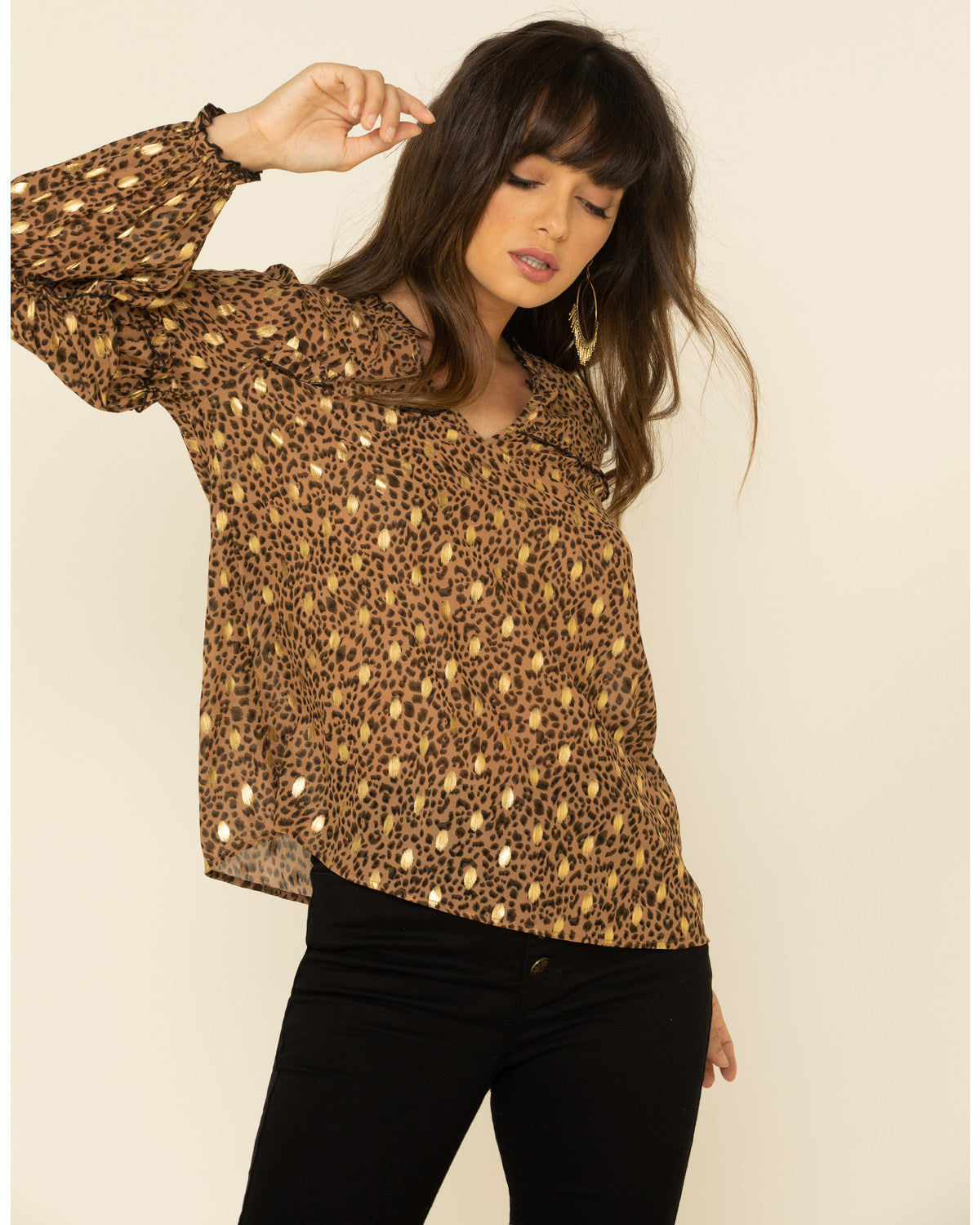 Mystree Top with Leopard and Gold